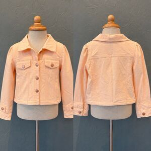 TAHARI Kids Girls Pink Denim Jacket 4T Button Front Lightweight